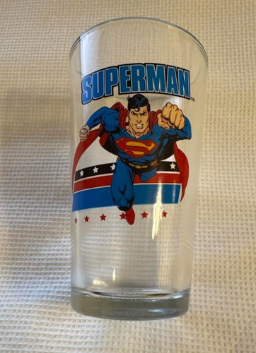 Vintage 1976 Pepsi Super Series Superman 16 oz Beer or Drinking Glass/DC Comics