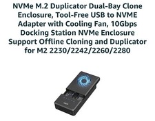 NVMe M.2 Duplicator Dual-Bay Offline Clone Tool-Free, 10Gbps NVMe Docking Sta...