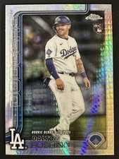2025 Topps Chrome Prism Refractor Card #USC151 Dalton Rushing Dodgers Debut RC