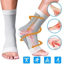 3 Pack Ankle Brace Compression Sleeve 15-20 mmHg Open Toe ompression Socks