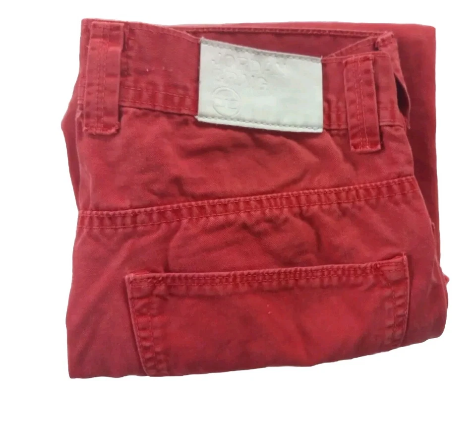Pantalones de mezclilla cortos Jordan Craig para hombre 30 elásticos entrepierna roja 12 pulgadas Foto 3 de 4