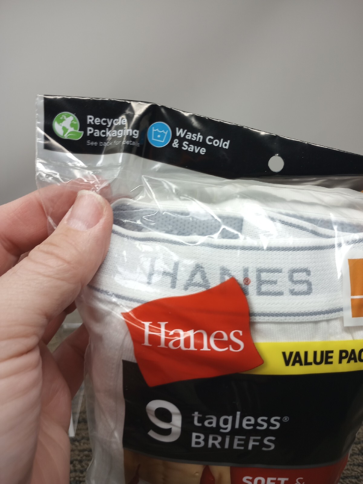 Hanes Medium 3234" Men's White Full Rise Briefs 9pk Tagless Underwear