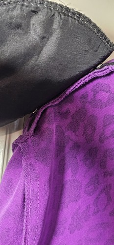 VTG Y2K Dana Buchman Jacket Skirt Size 8 Purple Leopard Print 2-pc WhimsyGoth - Picture 20 of 24