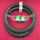 PAIR OF BLACK BICYCLE BMX MOTOCROSS LETTER DURO TIRES W/TUBES IN 20 X 2.125.