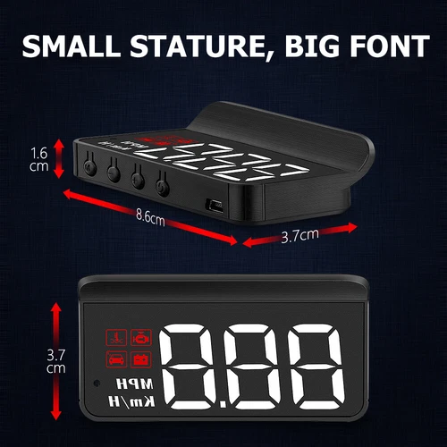 Car HUD Head Up HD Display Over Speed Warning OBD2 Projector Digital Speedometer - Picture 13 of 13