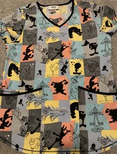 looney tunes scrub top shirt s/ch space jam tweety B2 