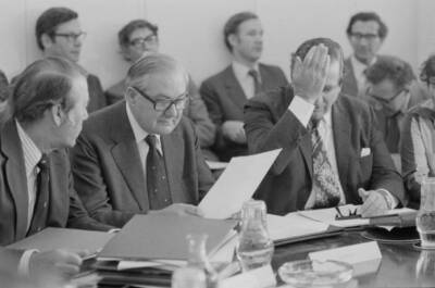 James Callaghan and Denis Healey Chancellor of the Exchequer OLD PHOTO
