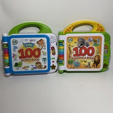 2 LeapFrog Learning 100 Words 100 Animals Books Educational English Spanish