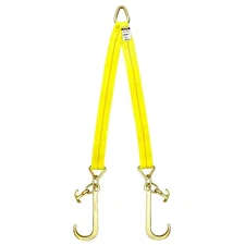 Tow Straps V Bridle, 3" x 36" Recovery V-Strap with 15" J Hooks and T-J Hooks...