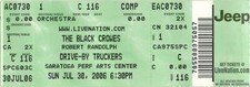 2006 Black Crowes Drive By Truckers Full Concert Ticket Stub Saratog Springs NY