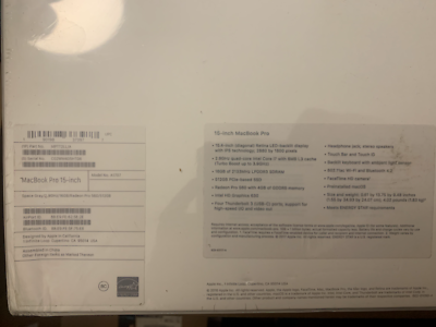 Apple MacBook Pro 15 in 2017 Space Gray/Intel Core i7 2.90 GHz