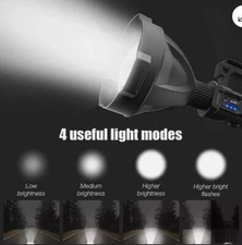 Shadowhawk Torcia LED Potente Professionale 10000 Lumen, Ricaricabile USB Torce Led Alta Potenza, XHP70.2 Torcia Tattica Militare, IP67 Impermeabile 5 Modalità Campeggio Trekking Emergenza (5000mAh