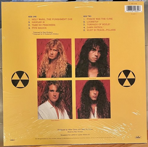 MEGADETH Rust in Peace LP Mustaine Metal Memorain Mike Clink holy wars punisher - Imagen 2 de 2
