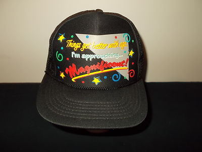 VTG-1980s Things Get Better With Age Birthday over the hill trucker hat sku18