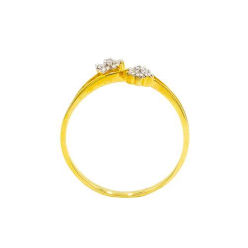 Phikun flower ring 9k gold 1.1 gram Natural Diamond 0.09 carat ring size 7 - Picture 3 of 6