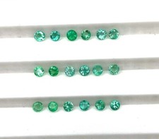Natural Zambian Emerald Round Cut Loose Gemstone Lot 22 Pcs 2 MM 1 CT