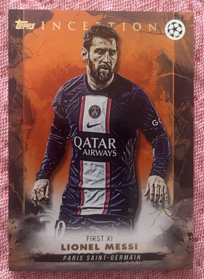 2023 Topps UEFA Champions League Lionel Messi Orange Inception First XI PSG