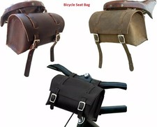 Bicycle Seat Bag Vintage Bike Saddle Tail Bag Pannier Cycling Pouch Leather
