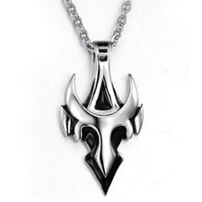 Gothic Cross Stainless Steel Necklace Flames Punk Rock Pendant Jewelry Best Gift