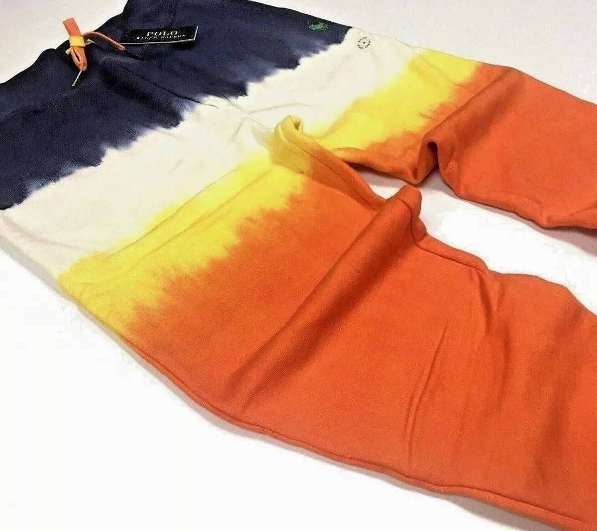 Polo Ralph Lauren Tie Dye Colorblocked Distressed Fleece Jogger