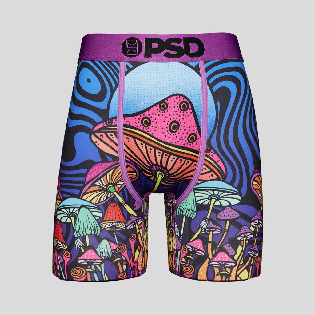 PSD Magic Shrooms Trippy Acid Boxer Briefs Mens Athletic Underwear