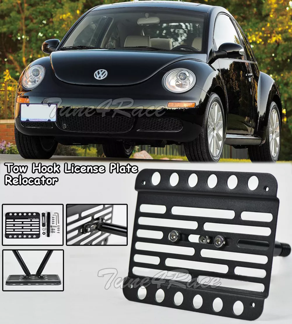 For 98 10 Volkswagen Beetle Front Bumper Tow Hook License Plate