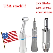 NSK Style Dental Low Speed Contra Angle Push Button Handpiece+ Air Motor 4-H OEM