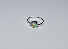 STERLING SILVER AND TURQUOISE HEART RING SIZE 7