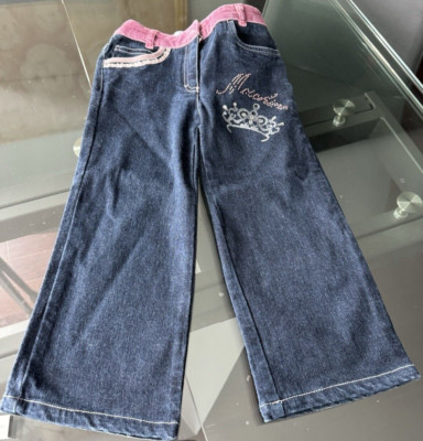 MOSCHINO BAMBINO GIRL DENIM BLUE STRAIGHT PANTS-SIZE:2 YEARS-MINT CONDITION!