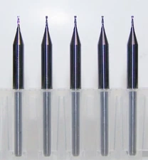 (5) 0.60mm (.0236") 2 FLUTE MICRO CARBIDE ENDMILLS Kyocera Tycom 1600-0236.079