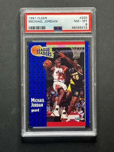 $15 Graded Michael Jordan 1991 Fleer #220 League Leaders PSA 8