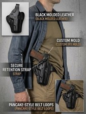 COLT 1911 5" Pancake Thumb Break Hand Made Leather Belt Holster. N0 14