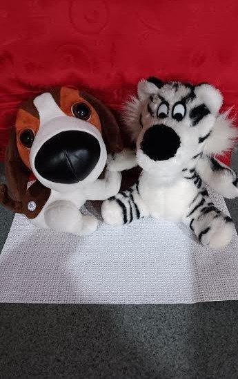 White Black Striped Tiger & The Dog Beagle (Non-Work) Stuffies Stuffed Animals