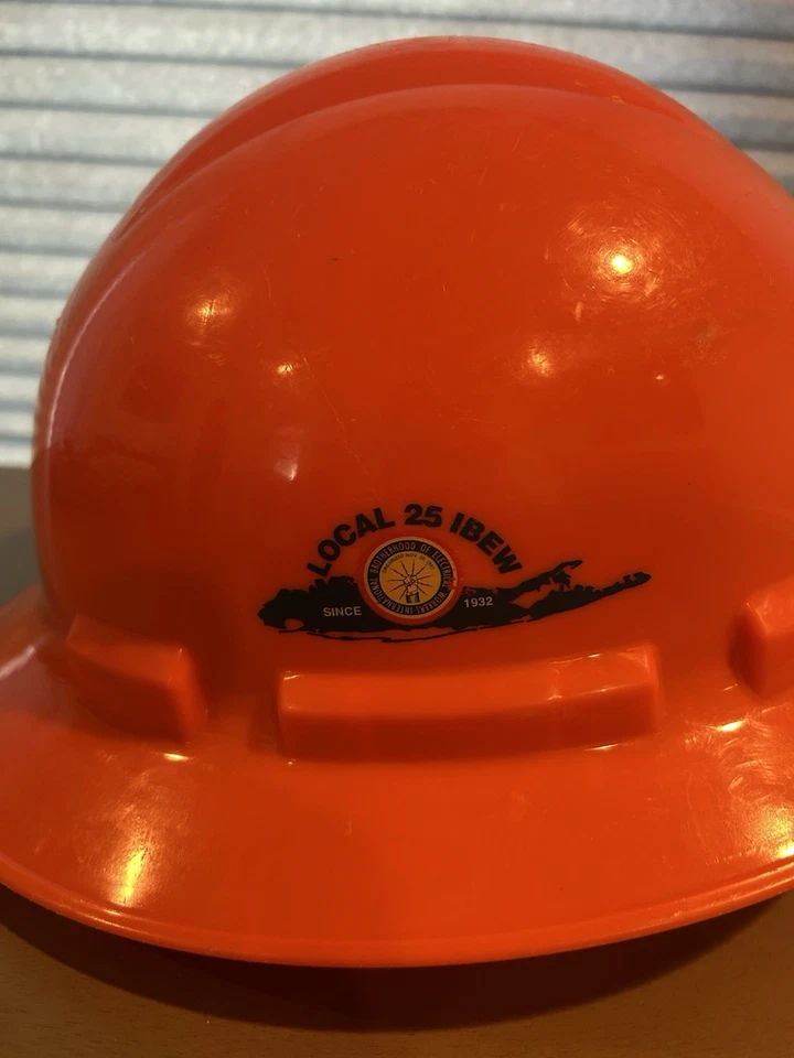 Sombrero duro de exhibición NECA local 25 IBEW Long Island bandera americana Foto 4 de 4