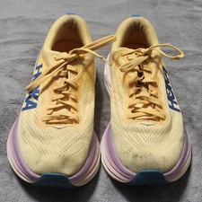Hoka One One Bondi 8 Shoes Womens Size 9 Yellow Mesh Running Sneakers Cushion