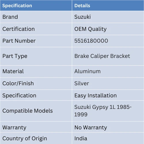 Genuine For Suzuki Gypsy 1L 1985-1999 - Brake Caliper Bracket - Image 2 of 4