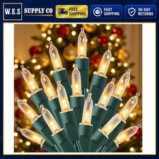 LED Christmas String Lights 66ft Warm White Indoor Outdoor 200 Bulbs