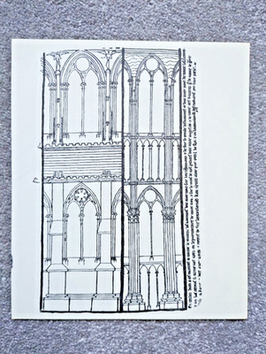 Erhöhung des Turms der Leihkathedrale, de Honnecourt - Vintage Print - 1955