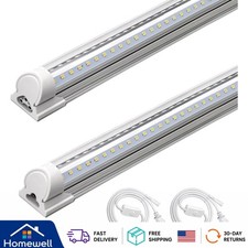 2 Pack 4FT LED Shop Lights - 5500 Lumens, 5000K Bright White, Energy Efficient
