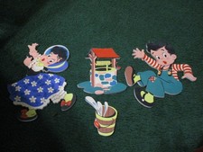 VINTAGE 1940 Jack and Jill Dolly Toy Co. Wall Hanging Pin Ups