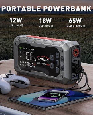 Starthilfe Power Pack 7000A 160PSI mit Luftkompressor 12V Autobatterie Booster