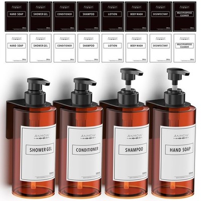 Wandseifenspender 500ml, 4 Stück Duschgelspender