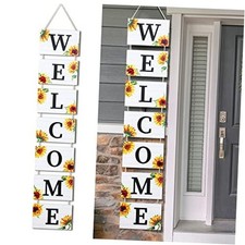 59 Inch Sunflower Welcome Sign Wooden Porch Sign 3D Welcome Hanging Wall