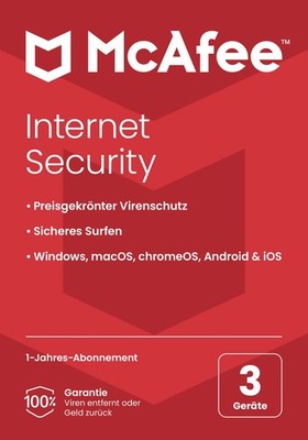 Mcafee Internet Security 2026 3 Pc 1 Jahr Mac Mobile Android BLITZ Email @GWC