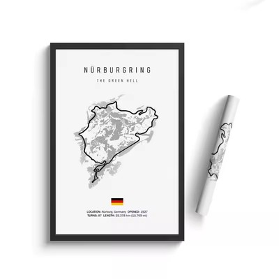 F1 Track Circuit Poster Wandbild - F1 & Iconic Tracks | Renndeko ohne Rahmen