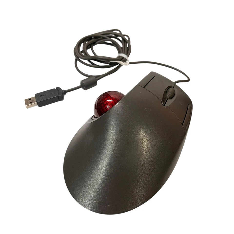 Microsoft Trackball Optical 1.0 Wired USB/PS2 Mouse P/N X05-87475 with Red Ball - Image 2 of 4