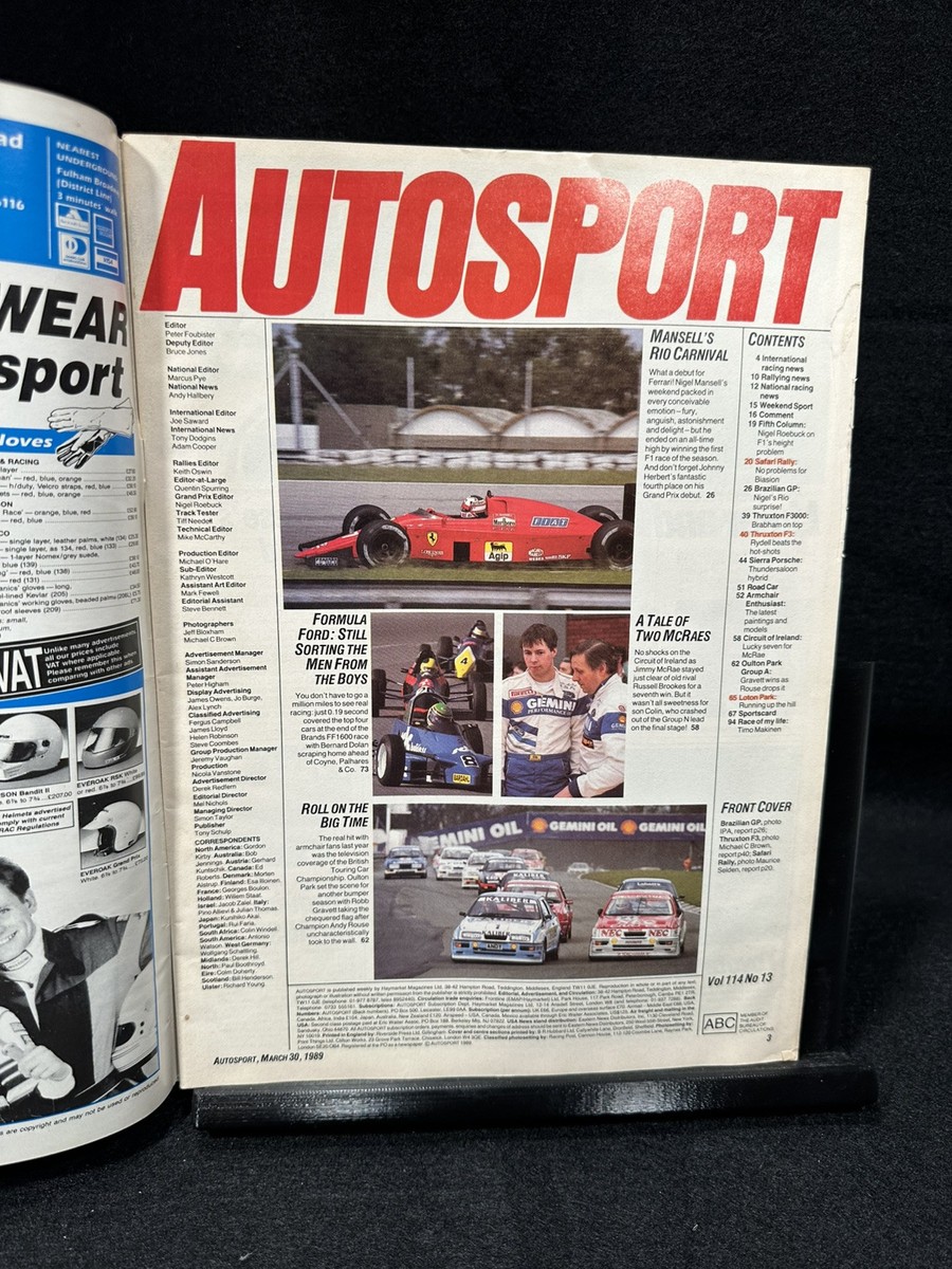 Autosport Magazine - March 30, 1989: Mansell Revives Ferrari Magic