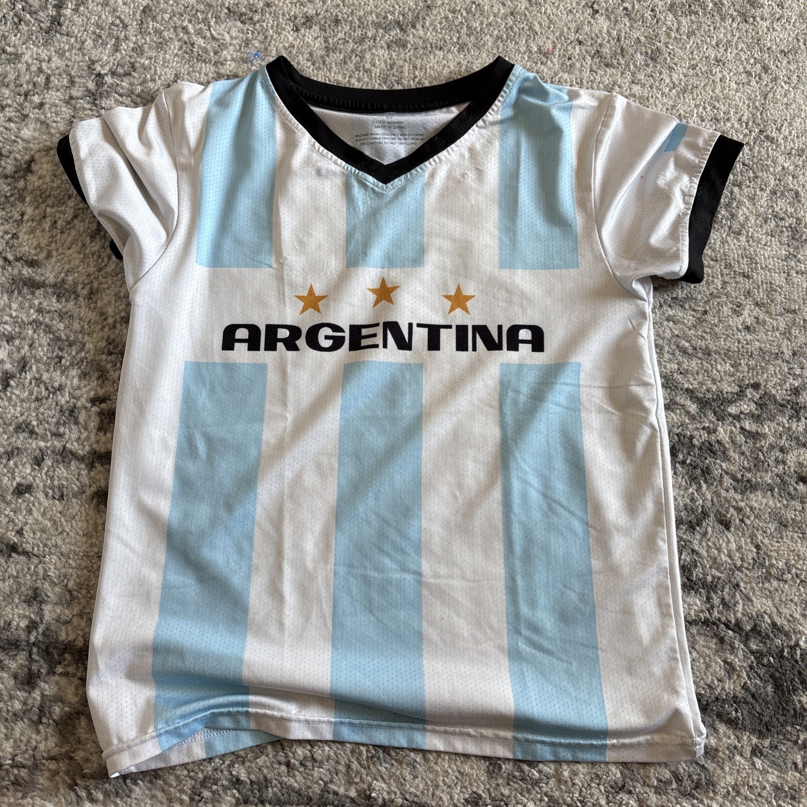 WORLD CUP SOCCER ARGENTINA NATIONAL TEAM LIONEL MESSI JERSEY T SHIRT SZ 6Y XS