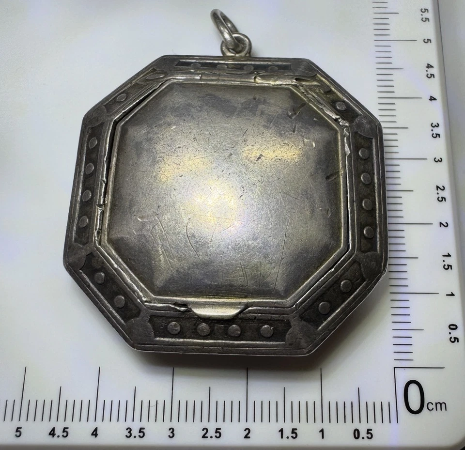 Antiguo Medallón Colgante Imperial Ruso 88 Plata, Patrón Niello, 28 g Foto 2 de 4