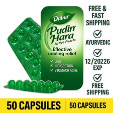 Dabur Pudin Hara Active Pearls 50 Caps Gas Indigestion Relief 12/26